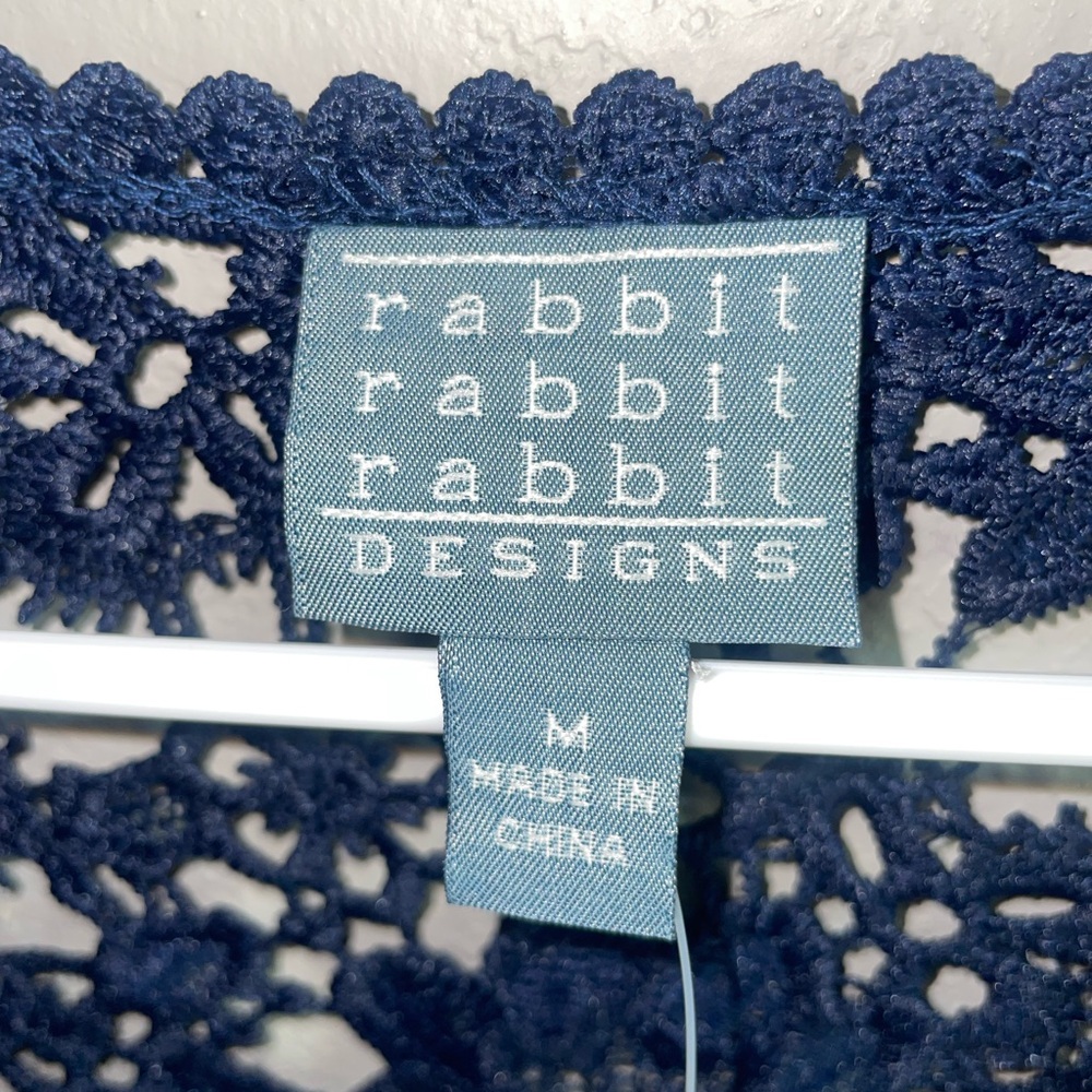 Vintage Rabbit Rabbit Rabbit Designs Blue size medium blouse top shirt NWT - Picture 3 of 5